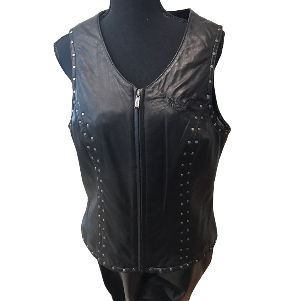 Harley-Davidson Women's Leather Vest & Pants - Studded - Black